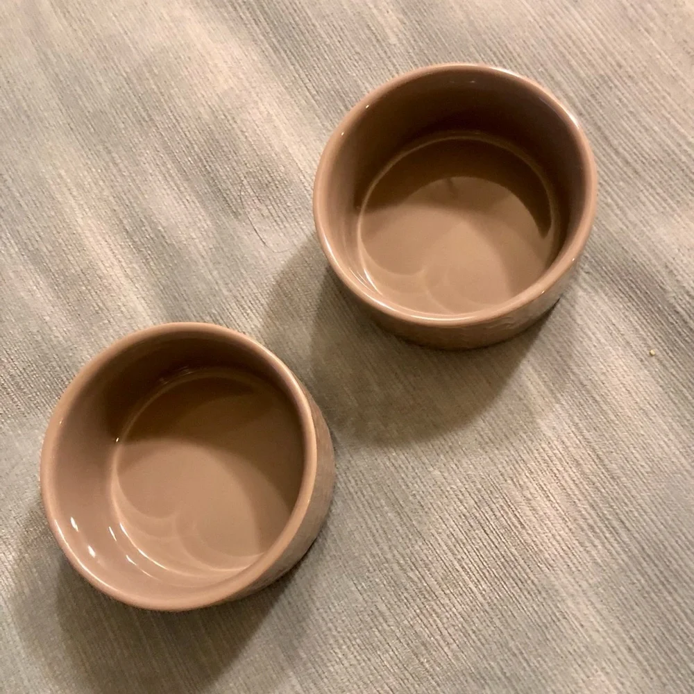 2 Ceramic Food Dishes for Small Animals